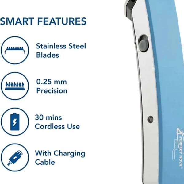 Perfect Nova Trimmer (Device For Man) PHNT-9046, Blue Runtime, 30 Min Trimmer For Man. FL - blue