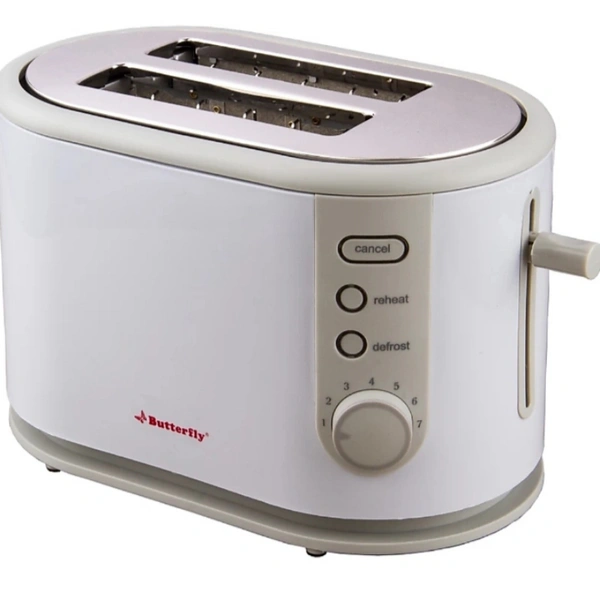 Toaster, (White gray) 1Year Warranty - Gray white