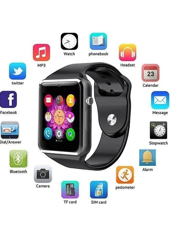 Smart Watch.Android Calling Watch - Black, free