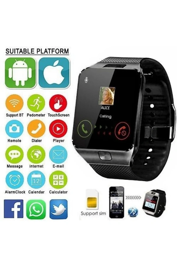 SMART WATCH.Android Calling Watch. - Black, Free