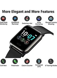 Smart Watch More Elegant And More Features - Black, Free Size