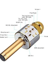 Speaker Hand, Bluetooth,Mic,Speaker All In One. - gold/Black