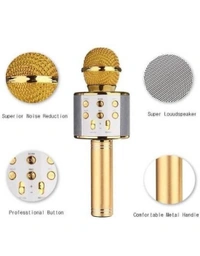 Speaker Hand, Bluetooth,Mic,Speaker All In One. - gold/Black