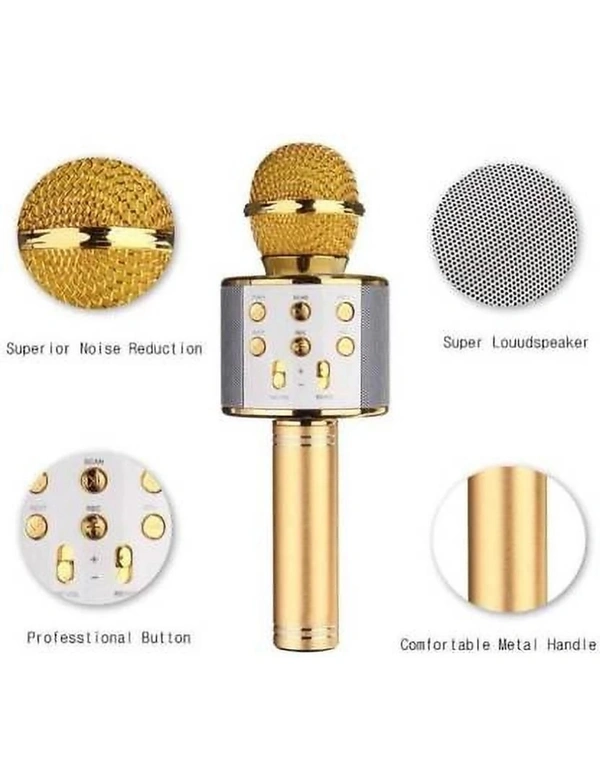 Speaker Hand, Bluetooth,Mic,Speaker All In One. - gold/Black