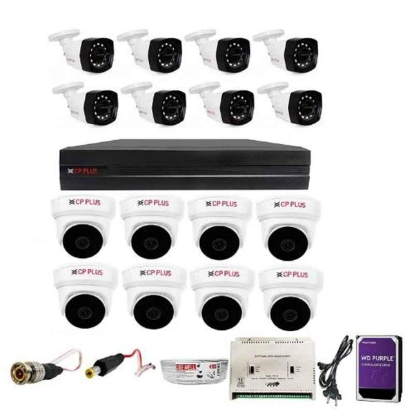CP plus 16 Channel Camera Dvr Kit Set Only Without Cable And Monitor.. - Black and white, Common size