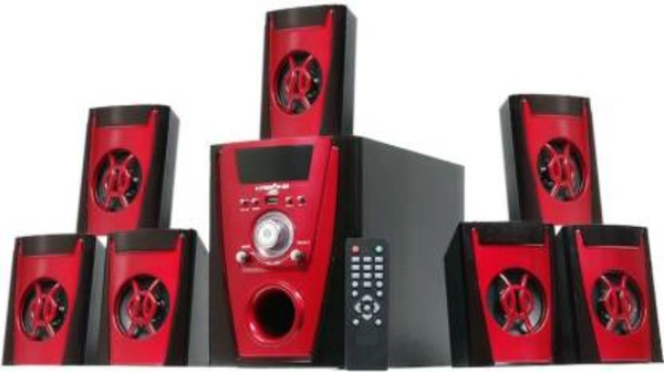 KRISONS Polo Red 7.1 |Home Theater 7.1|Bluetooth|AUX|FM|USB 70 W Bluetooth Home Theatre (Red, 7.1 Channel) 30 W Bluetooth Home Theatre  (Black, Red, 7.1 Channel) - BLACK