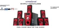 KRISONS Polo Red 7.1 |Home Theater 7.1|Bluetooth|AUX|FM|USB 70 W Bluetooth Home Theatre (Red, 7.1 Channel) 30 W Bluetooth Home Theatre  (Black, Red, 7.1 Channel) - BLACK