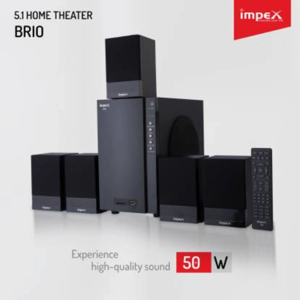 IMPEX BRIO Portable Home Theatre  (Black, 5.1 Channel - BLACK