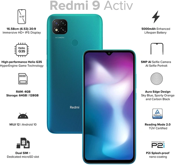 Redmi 9 Activ (Coral Green, 4GB RAM, 64GB Storage) - Coral Green
