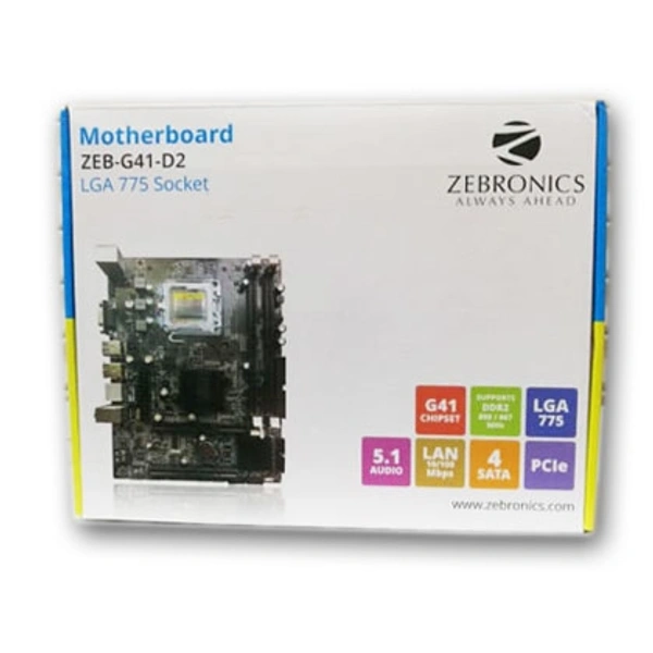 Rs-2250/- G41Motherboard, D2 Zebronics  - Desktop general size