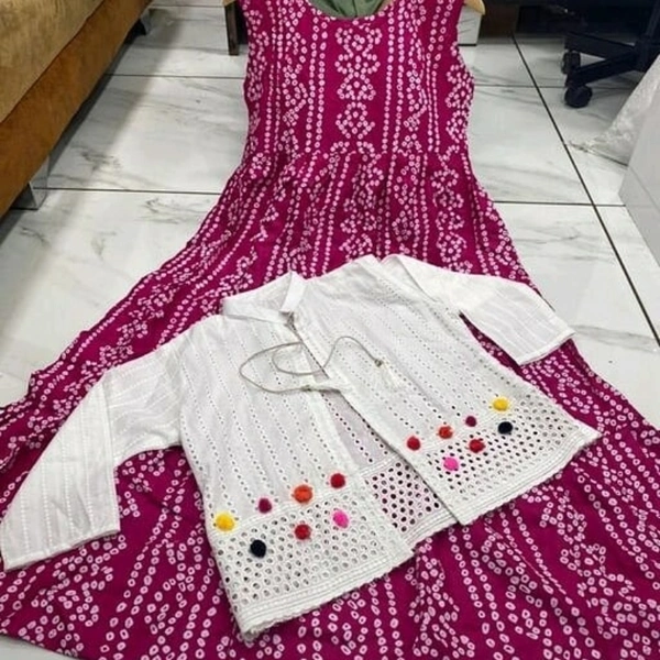 PINKRAYON KURTI WITH JACKET - 20576795, L