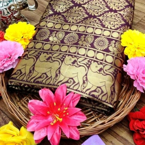 Trendy aura Silk Saree Deprivedof Banarashi Silk - 20753412, Free size