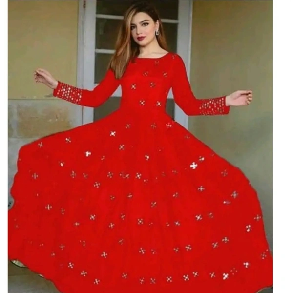 Designer Embroider Gown Red - XL, 25317218