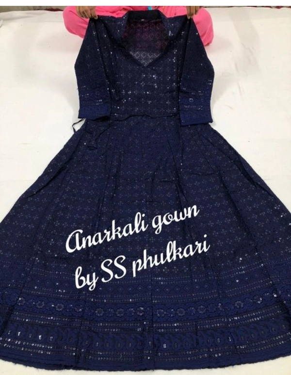 Anarkali Gowns Blue - 8064121, L