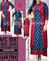 Kurta Set With Printed Jacket - 41528270, XXL