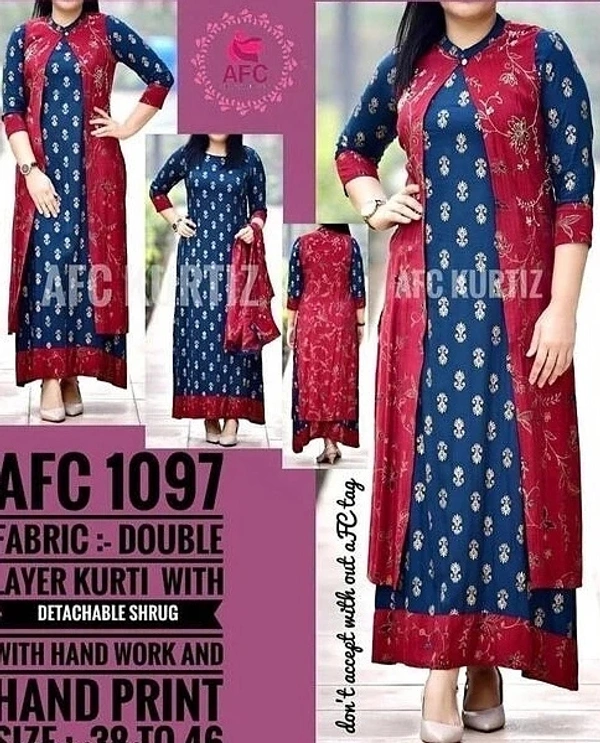 Kurta Set With Printed Jacket - 41528270, XXL