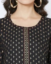 I Women Kurta, Dupatta, Bottom Black - 18093873, XXL