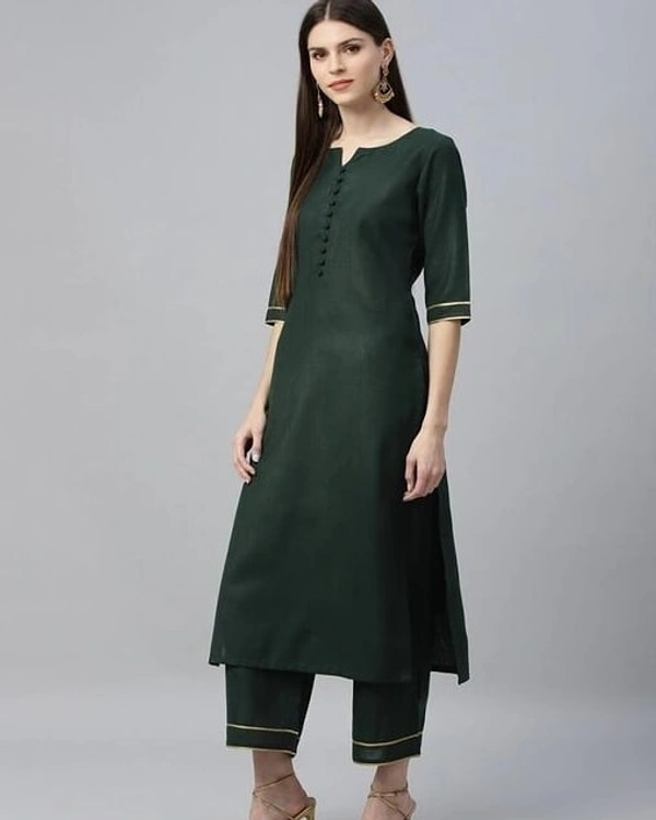 Anni Designer Green Color Ruby Cotton Plain Kurti - 34112046, M