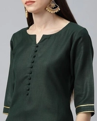 Anni Designer Green Color Ruby Cotton Plain Kurti - 34112046, L