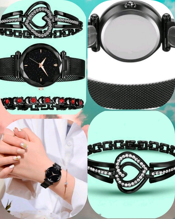 Classic Women Watches Bracelet Set Black - 28717568