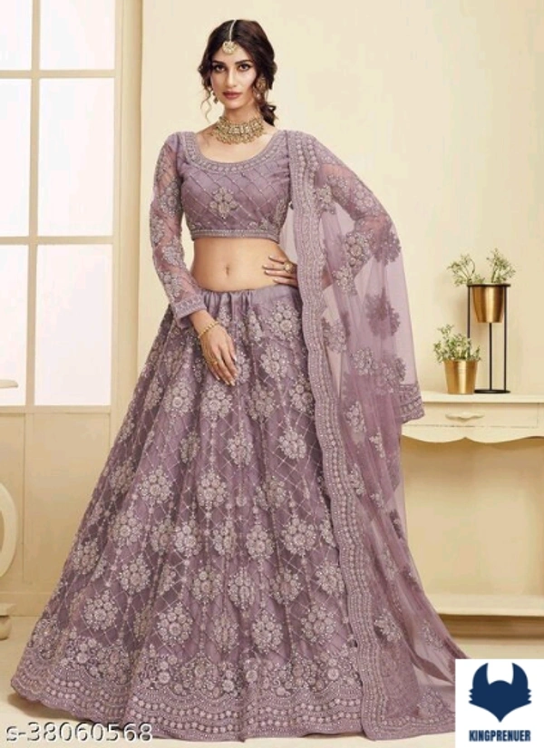 Voguish Women Lehenga Premium - Free Size, Purple
