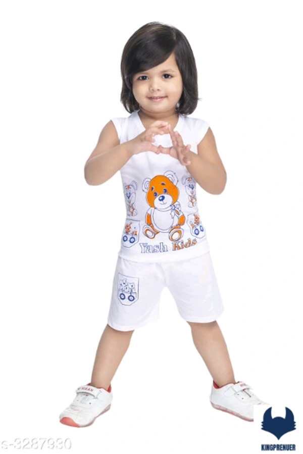 Pure Cotton Kid's Clothing Set Kids - 2-3 Years, White Orange