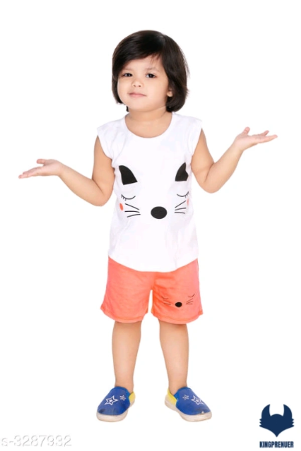 Pure Cotton Kid's Clothing Set Kids - 2-3 Years, White Orange