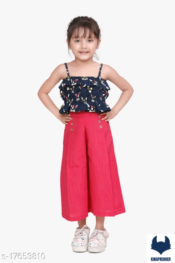  Stylish Girls Top & Bottom Set - 9-10 Years, Same As Shown