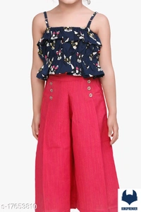  Stylish Girls Top & Bottom Set - 9-10 Years, Same As Shown