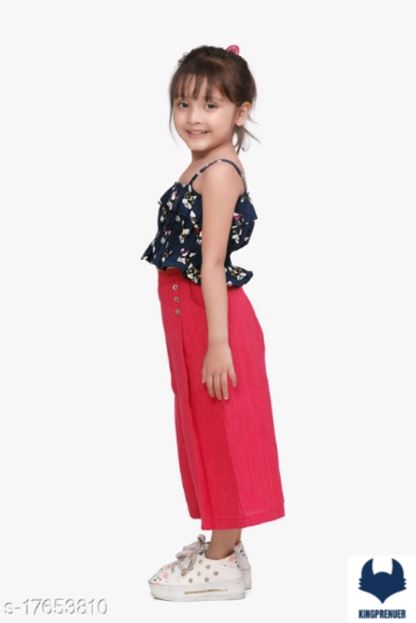  Stylish Girls Top & Bottom Set - 9-10 Years, Same As Shown