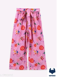 Strappy sunny yellow top and floral pink palazzo set - 7-8 Years, Same As Shown
