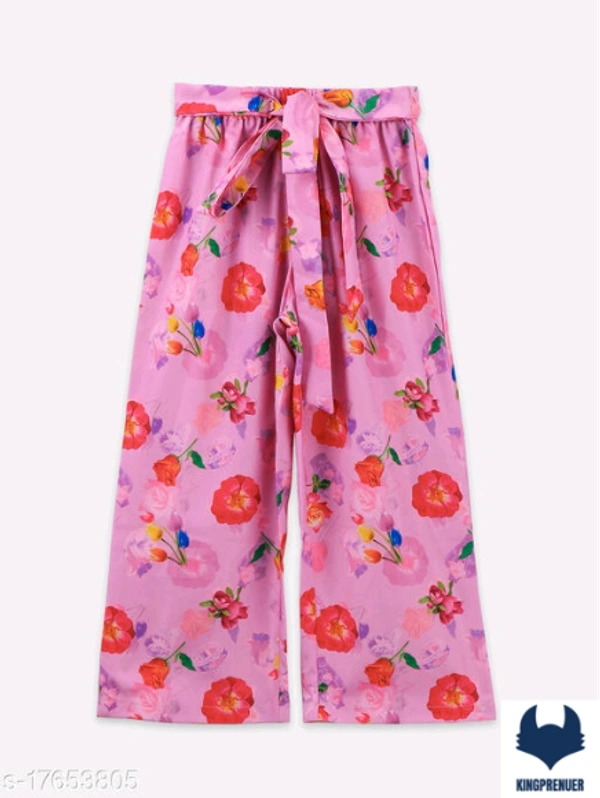 Strappy sunny yellow top and floral pink palazzo set - 7-8 Years, Same As Shown