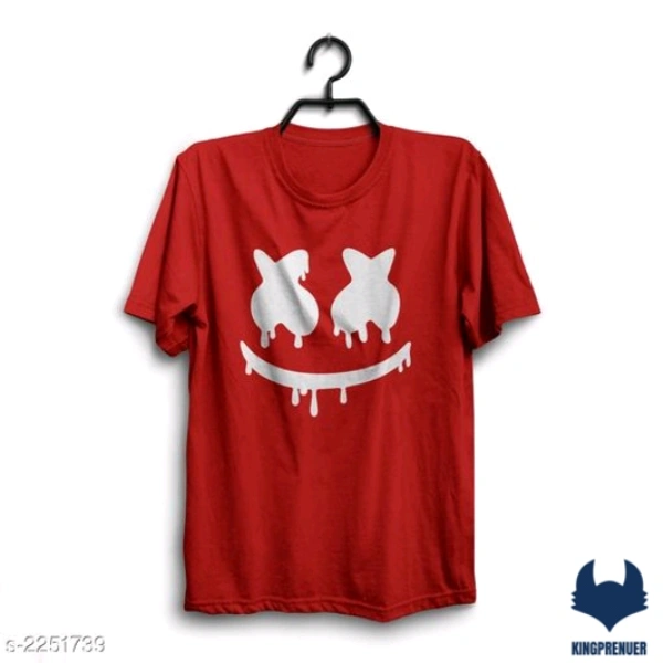 Cotton Men's T- Shirt Fancy - M, Red
