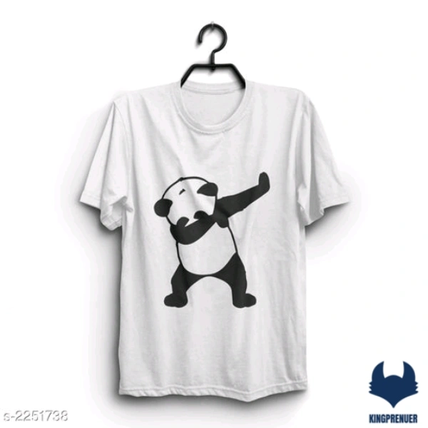 Cotton Men's T- Shirt Fancy - M, White Panda