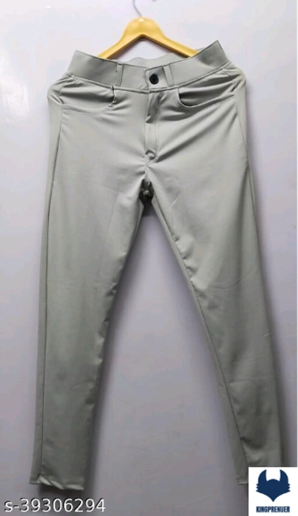 Casual Fabulous Men Track Pants- Lycra Strechable - 36, Sliver White