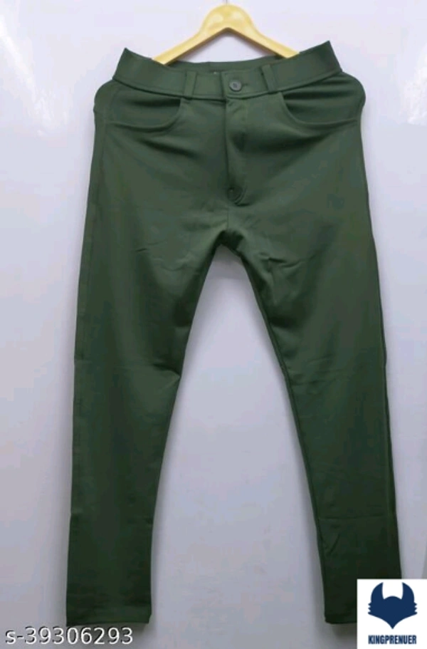 Casual Fabulous Men Track Pants- Lycra Strechable - 30, Green