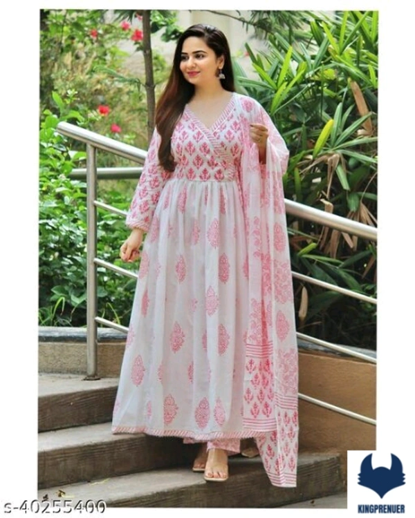  Women Dupatta Sets Pretty - L, Pink