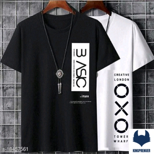 AXXITUDE Best Selling Stylish T-shirt for Men 2PCk - XL, Black and White