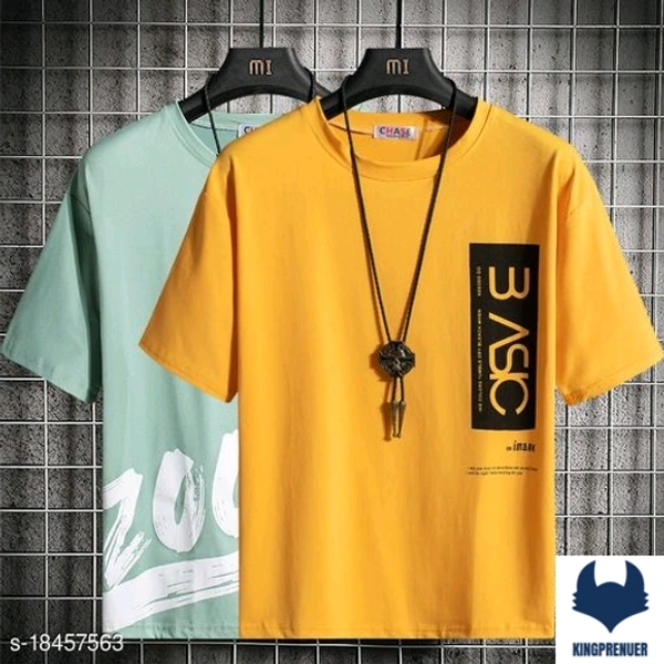 AXXITUDE Best Selling Stylish T-shirt for Men 2PCk - XL, Green Yellow