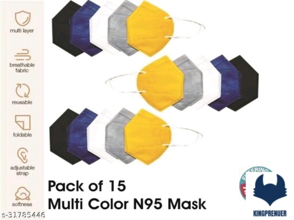 N95  PPE Masks - 15 Pack, Multi