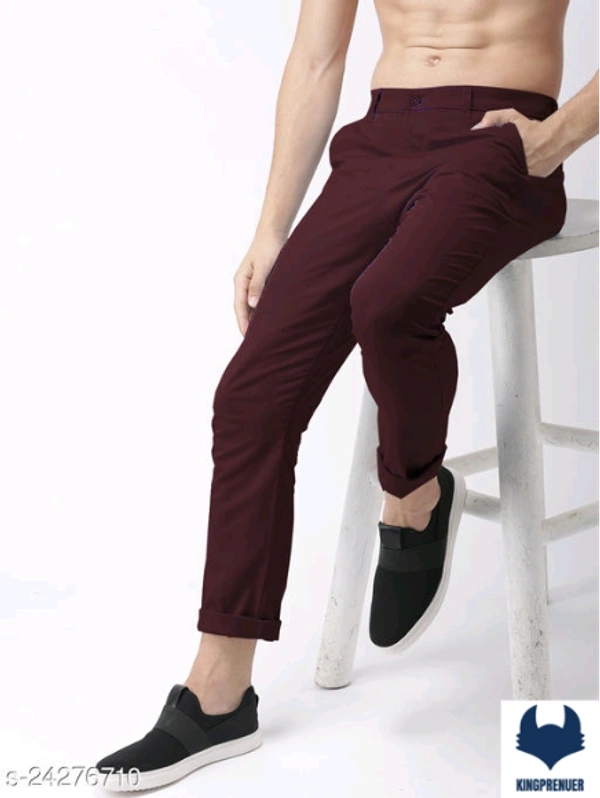  Men Trousers Casual Wear - 32, Maroon