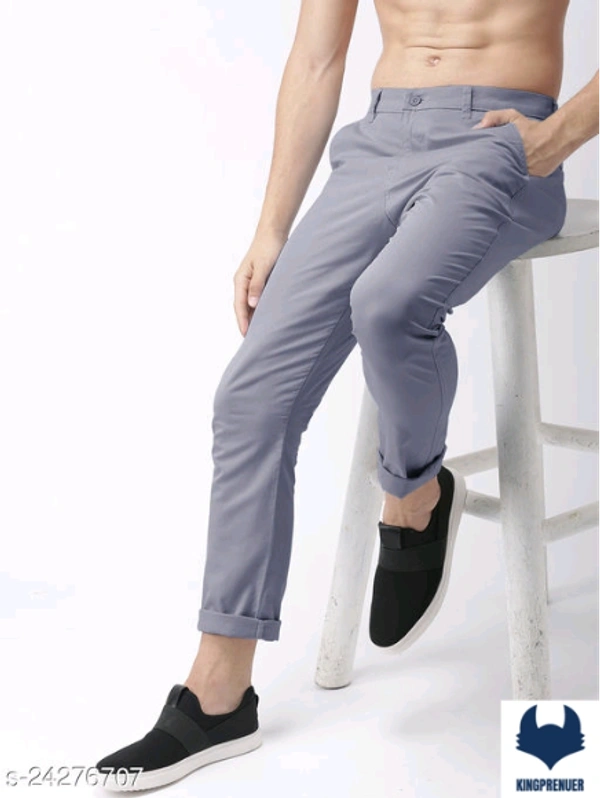  Men Trousers Casual Wear - 34, Grey