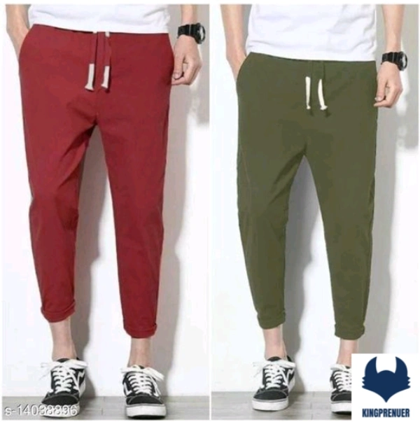 Men Trousers & Tracks COMBO 2 PACK - 28, Black - Red