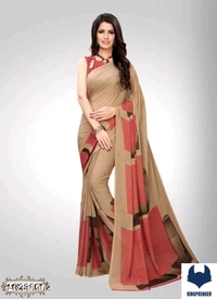  Fancy Women's Saree Georgette - Free Size, Blue