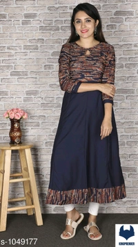 Printed Crepe Anarkali Kurti Sale Now - XS, Pink
