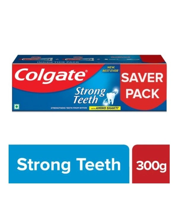 Colgate Strong Teeth 200g+100g+1 Toothbrush - 300g