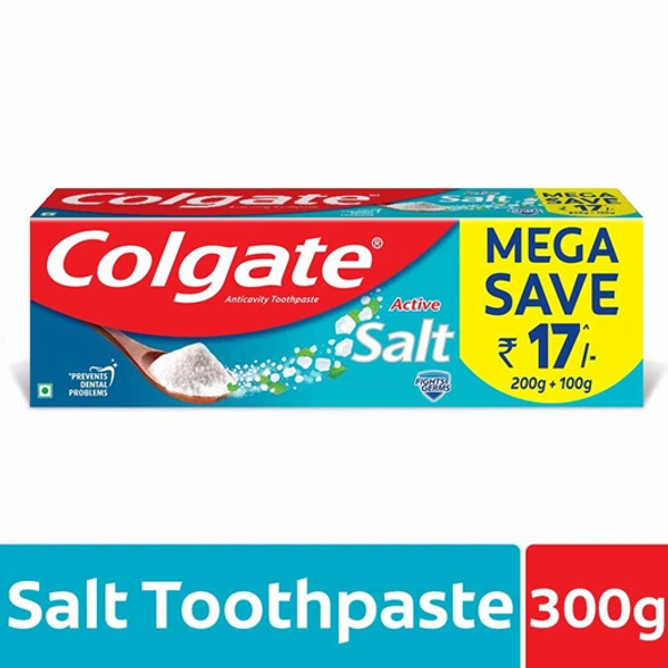 Colgate Active Salt Toothpaste (200+100)g - 300g