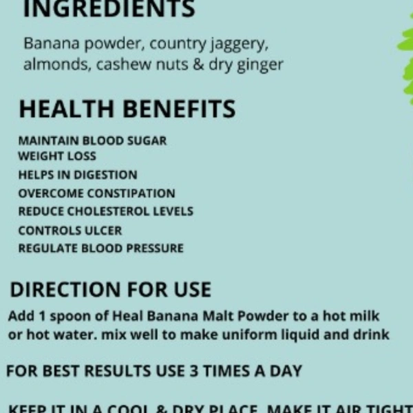 Heal Banana Malt Powder - 250 grams