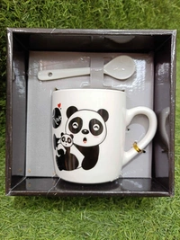Panda Ceramic Mug With Spoon