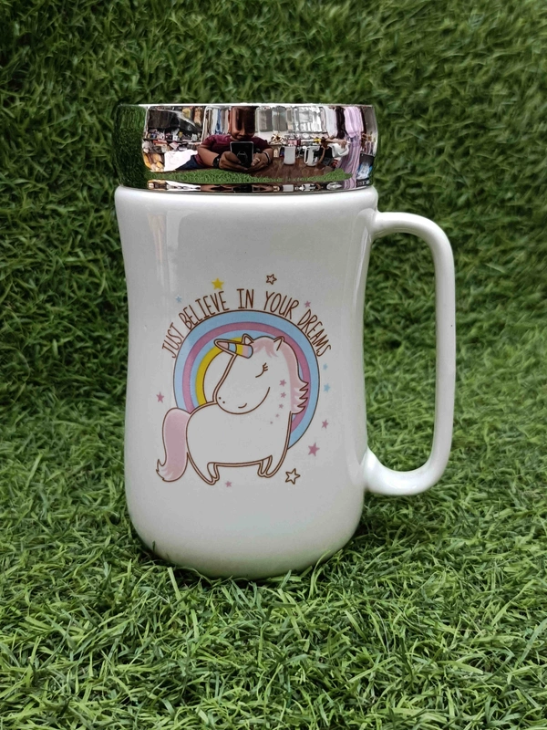 Unicorn Mug With Lid Ceramic 